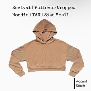 Revival | Women’s Cropped Comfy Hoodie Fall Autumn | Tan | Size Small